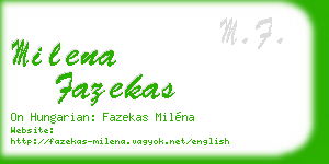 milena fazekas business card